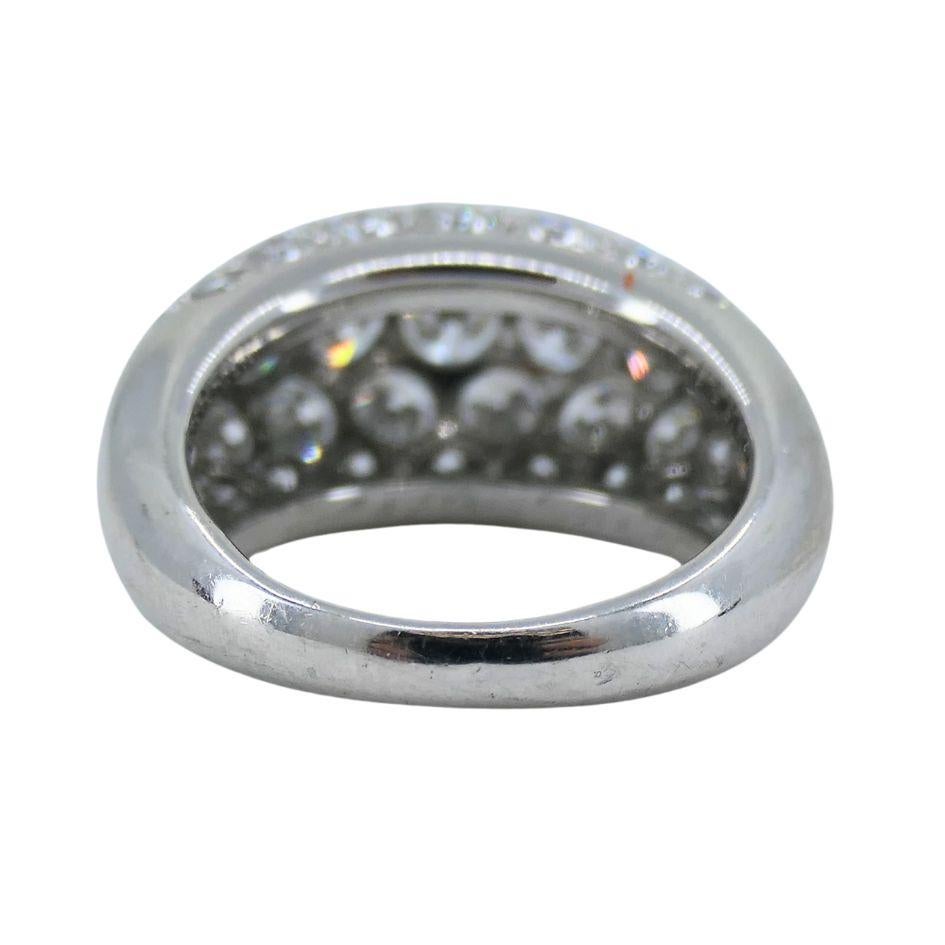 1960s Van Cleef & Arpels 18k White Gold Diamond Bombe Ring 2