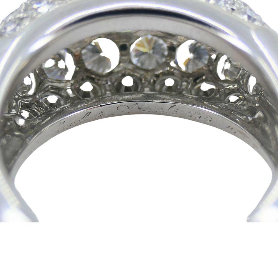1960s Van Cleef & Arpels 18k White Gold Diamond Bombe Ring 3