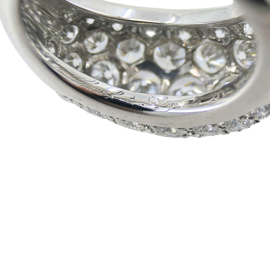 1960s Van Cleef & Arpels 18k White Gold Diamond Bombe Ring 4