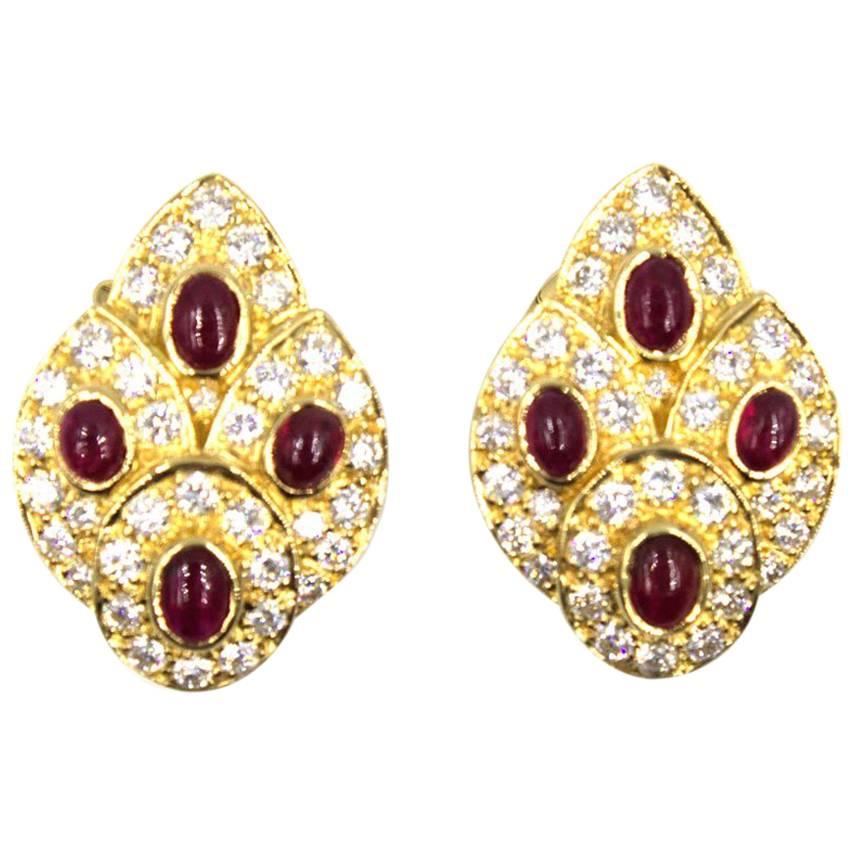 1960s Van Cleef & Arpels Diamond Ruby Estate Earrings