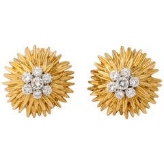 1960s Van Cleef & Arpels Paris Gold Diamond Earrings