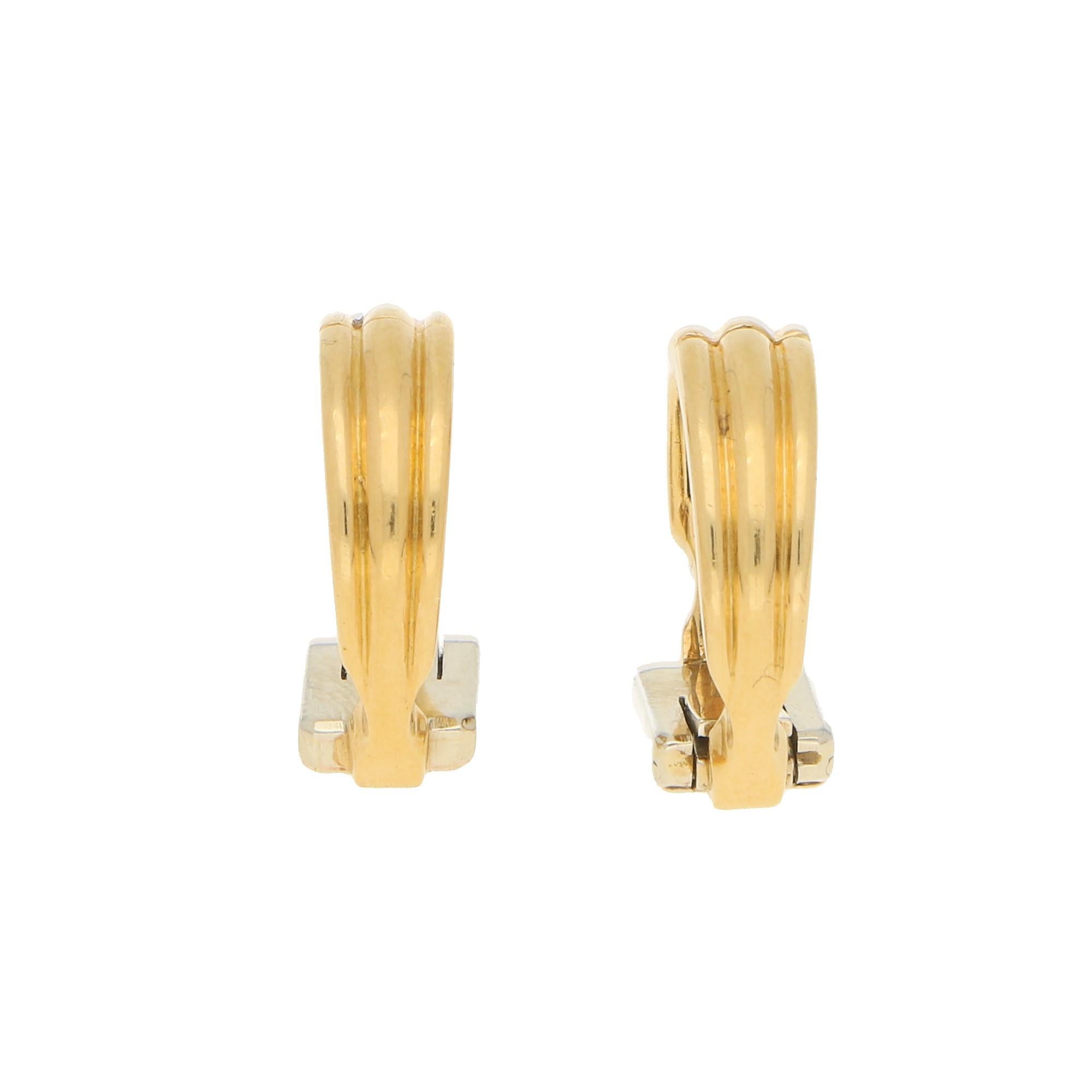 Van Cleef & Arpels Stirrup Cufflinks Yellow and White Gold Circa 1960's For Sale