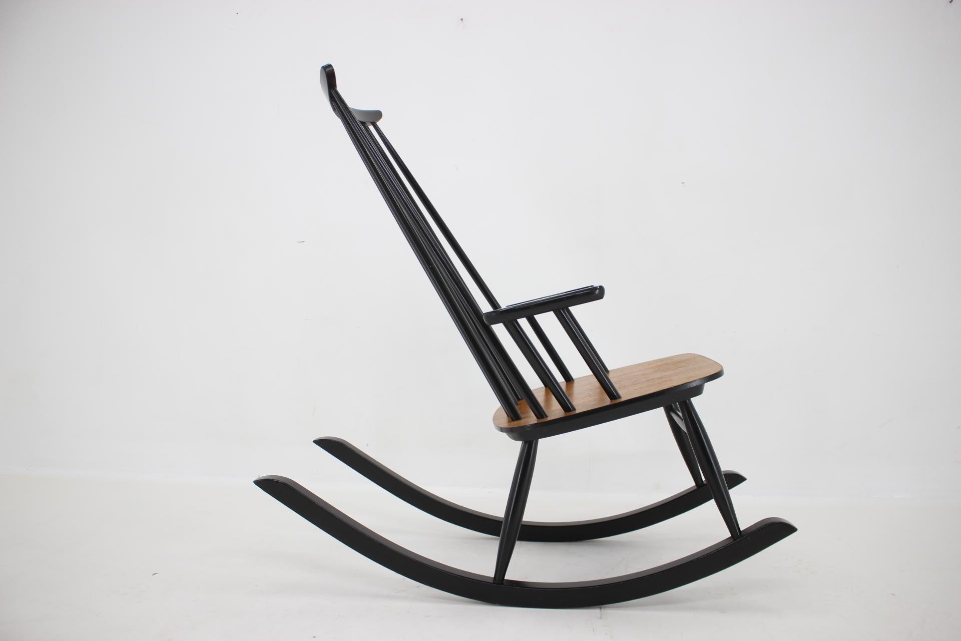 1960s Varjosen Puunjalostus Beech Rocking Chair, Finland For Sale 3
