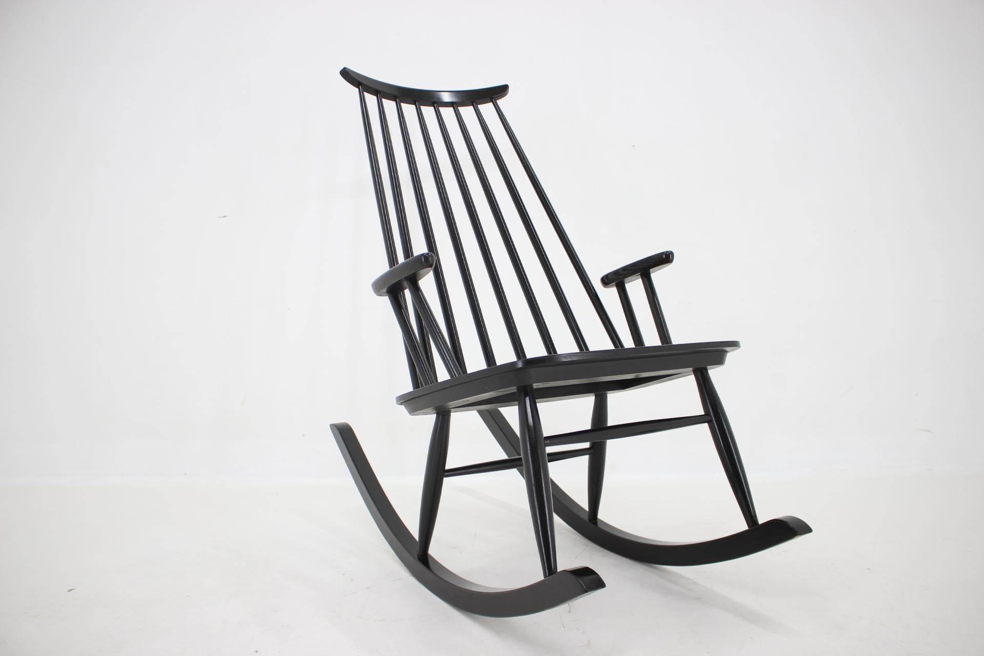 1960s Varjosen Puunjalostus Beech Rocking Chair, Finland For Sale 4