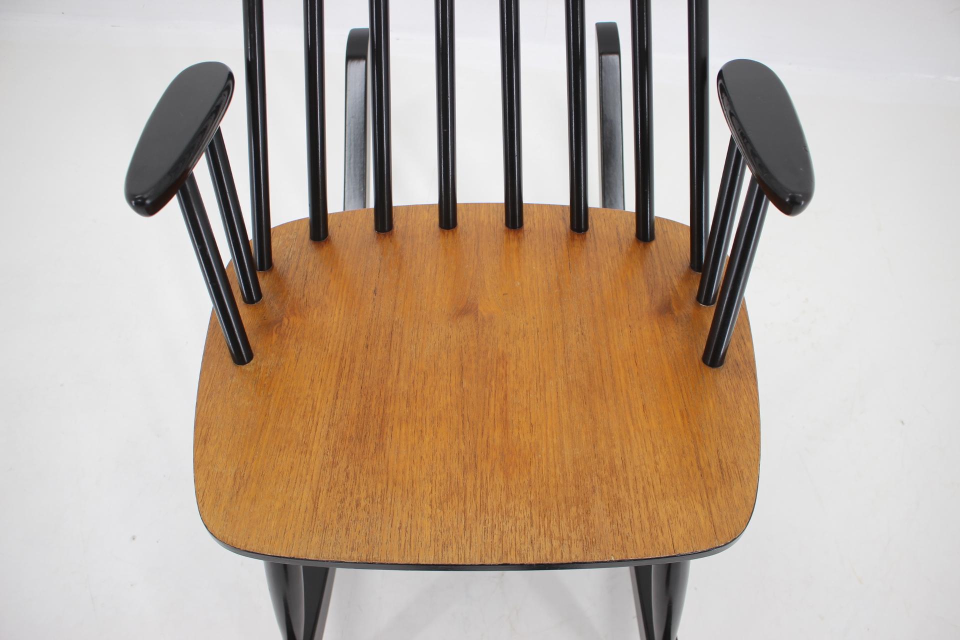 1960s Varjosen Puunjalostus Beech Rocking Chair, Finland For Sale 5