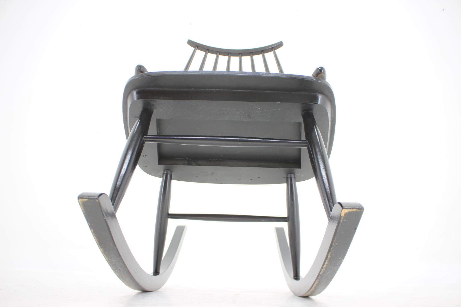 1960s Varjosen Puunjalostus Beech Rocking Chair, Finland For Sale 8