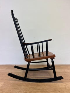 1960s Varjosen Puunjalostus Beech Rocking Chair, Finland