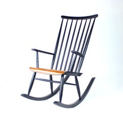 Fauteuil à bascule en hêtre Varjosen Puunjalostus, Finlande, années 1960