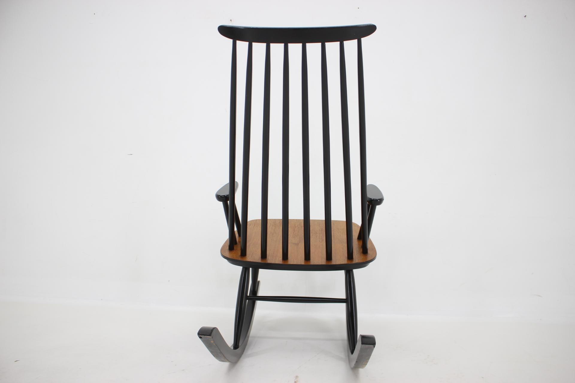 1960s Varjosen Puunjalostus Beech Rocking Chair, Finland For Sale 1