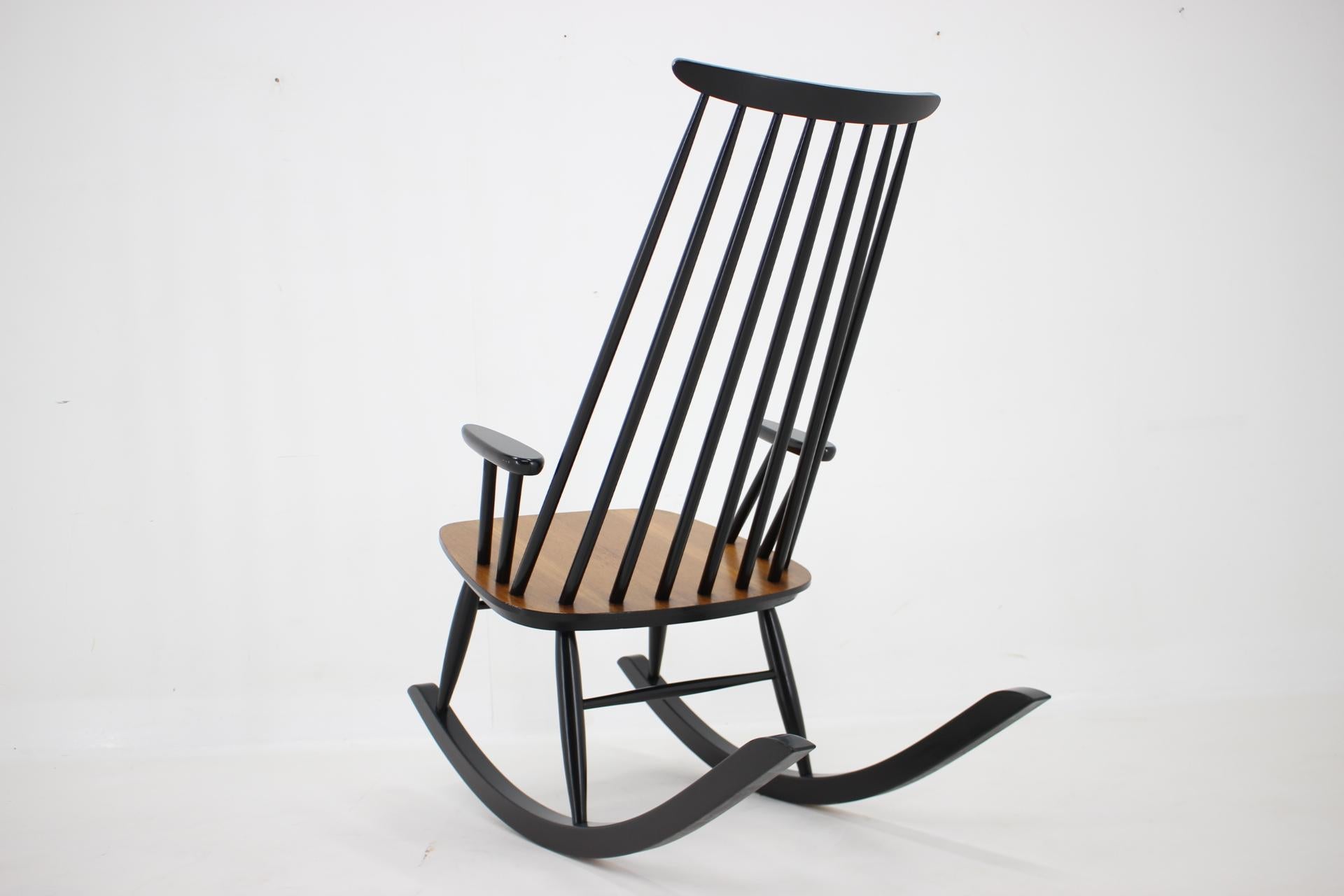 1960s Varjosen Puunjalostus Beech Rocking Chair, Finland  For Sale 2