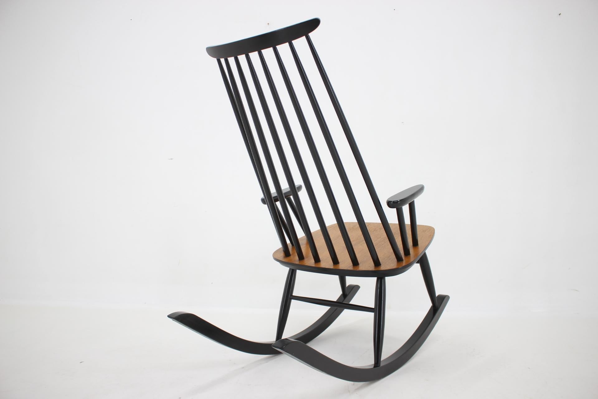 1960s Varjosen Puunjalostus Beech Rocking Chair, Finland For Sale 2