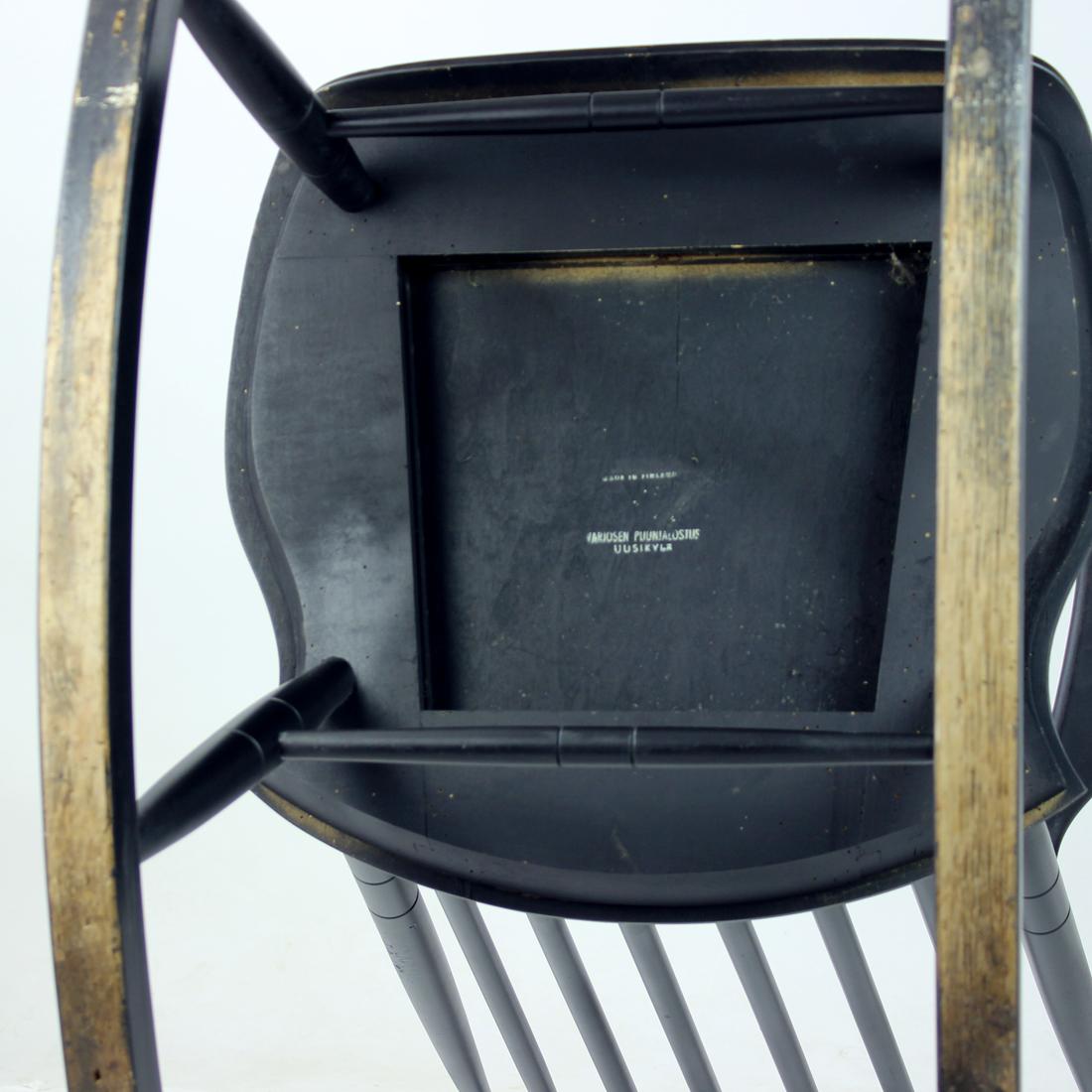 1960s Varjosen Puunjalostus Beech Rocking Chair, Finland For Sale 2