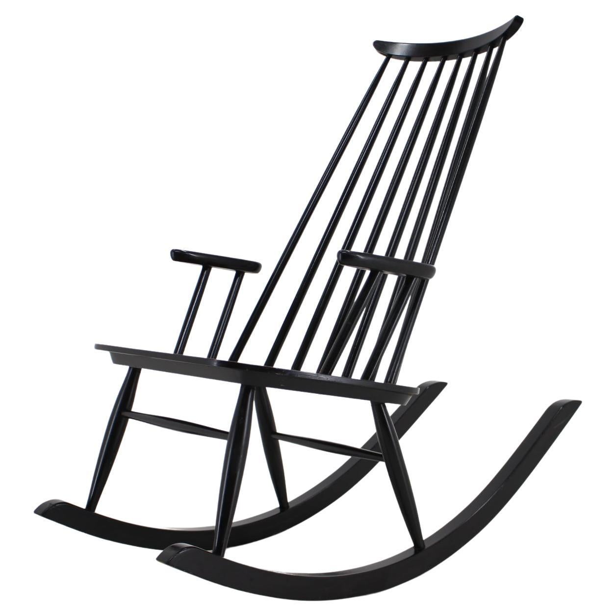 1960s Varjosen Puunjalostus Beech Rocking Chair, Finland For Sale