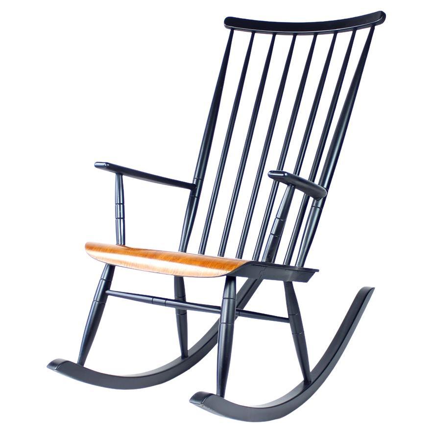 1960s Varjosen Puunjalostus Beech Rocking Chair, Finland For Sale