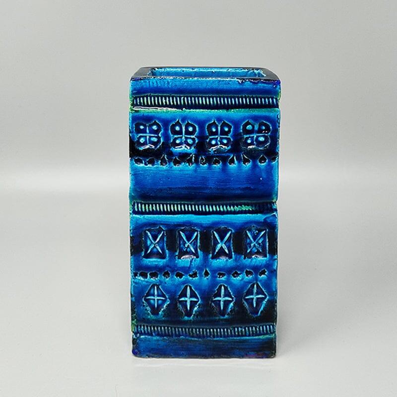Jarrón de los años 60 de Aldo Londi para Bitossi Colección Rimini Azul Moderno de mediados de siglo en venta