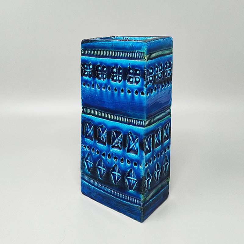 1960s Vase by Aldo Londi for Bitossi Blue Rimini Collection In Excellent Condition For Sale In Milano, IT