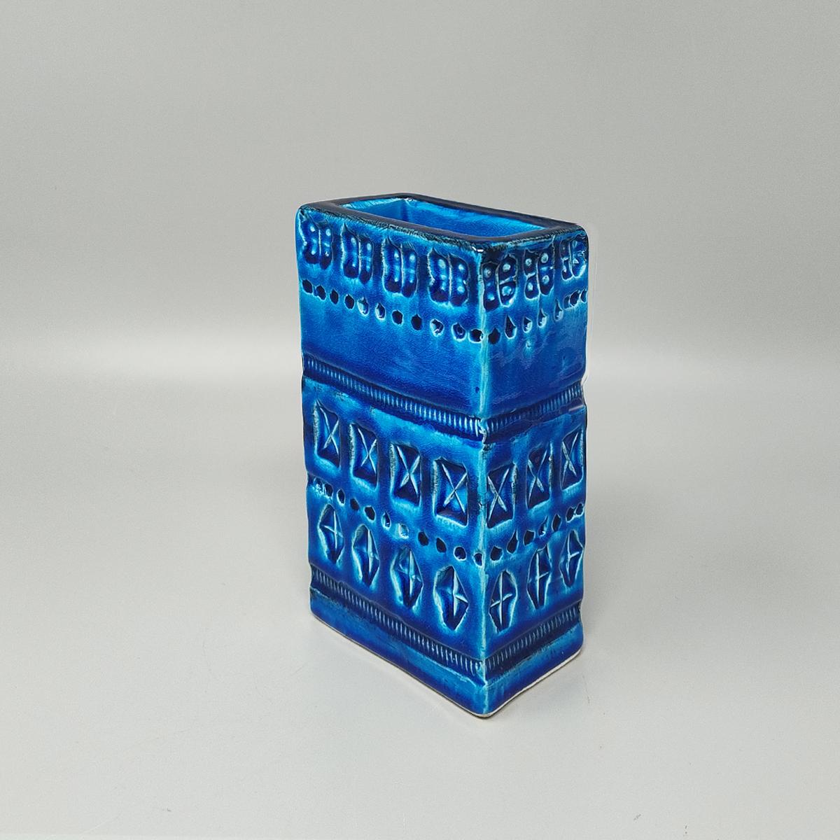 Jarrón de los años 60 de Aldo Londi para Bitossi Colección Rimini Azul en Excelente estado para la venta en Milano, IT