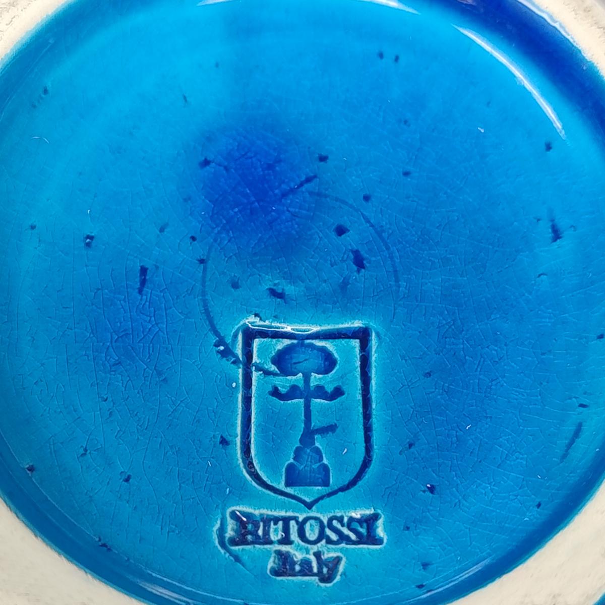 Ceramica Vaso anni '60 di Aldo Londi per Bitossi Blue Rimini Collection in vendita