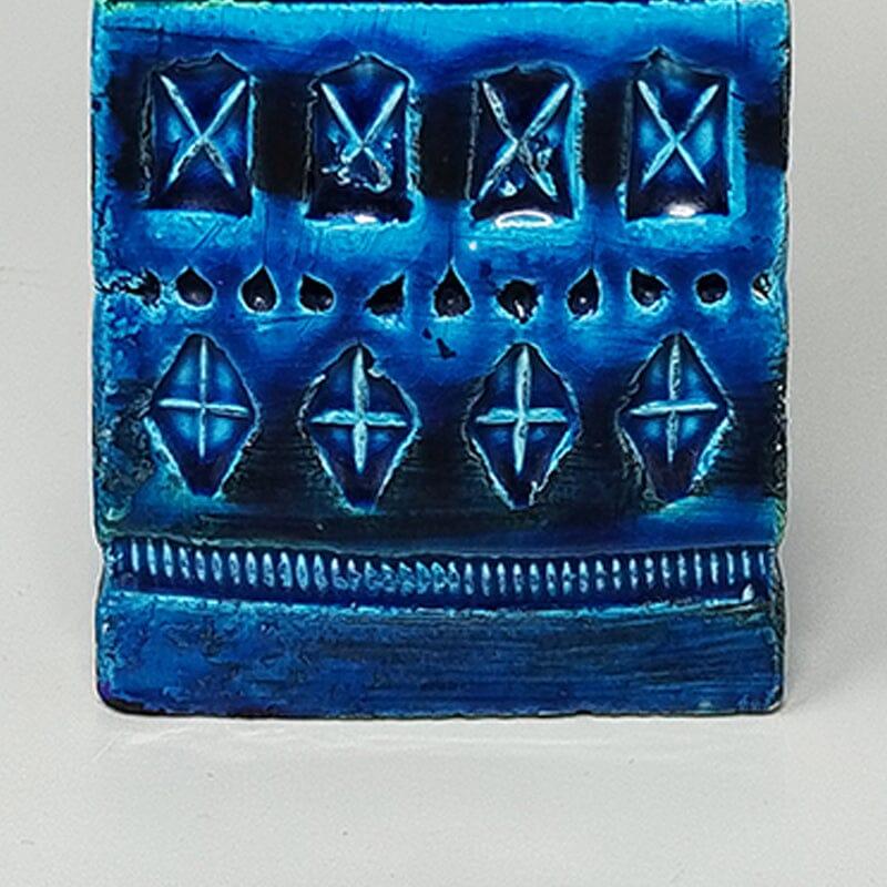 Jarrón de los años 60 de Aldo Londi para Bitossi Colección Rimini Azul Cerámico en venta