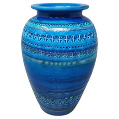 1960s Vase by Aldo Londi for Bitossi Blue Rimini Collection