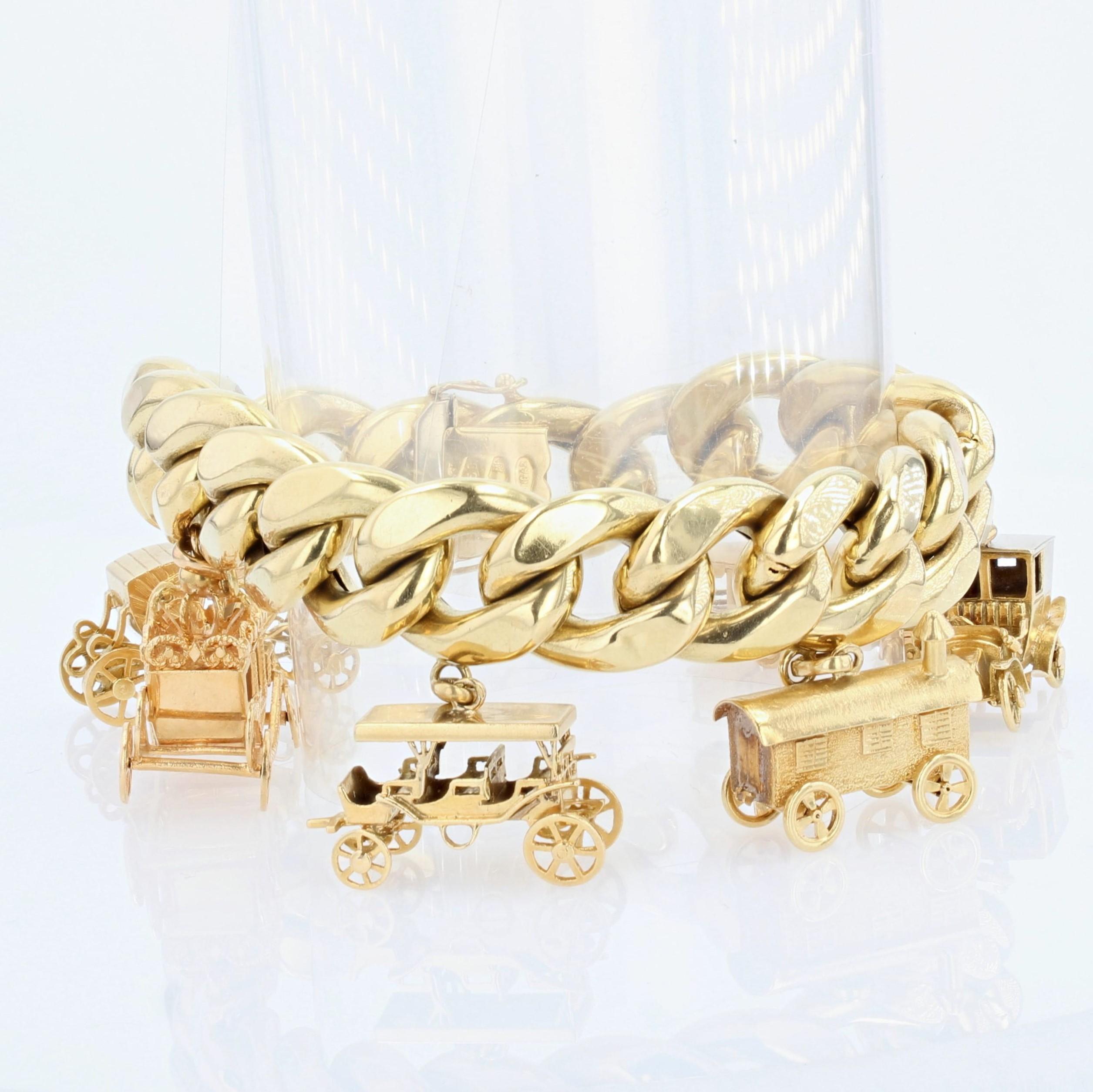gold mens charm bracelet