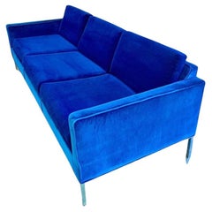 1960s Velvet and Steel Sofa