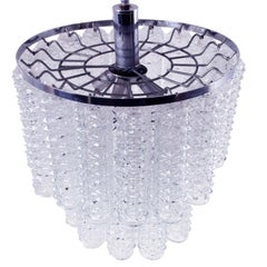 1960s Venetian Chandelier, Transparent Blown Murano Glass, Style of Venini