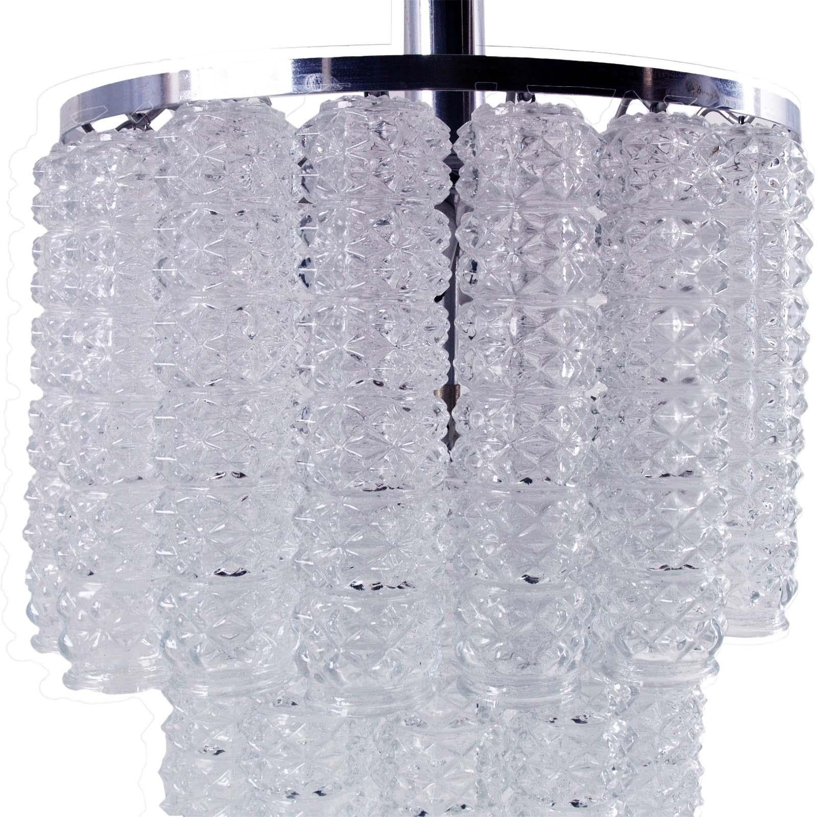 1960er Jahre Venezianischer Kronleuchter, transparentes mundgeblasenes Murano-Glas, im Stil von Venini (Moderne der Mitte des Jahrhunderts) im Angebot