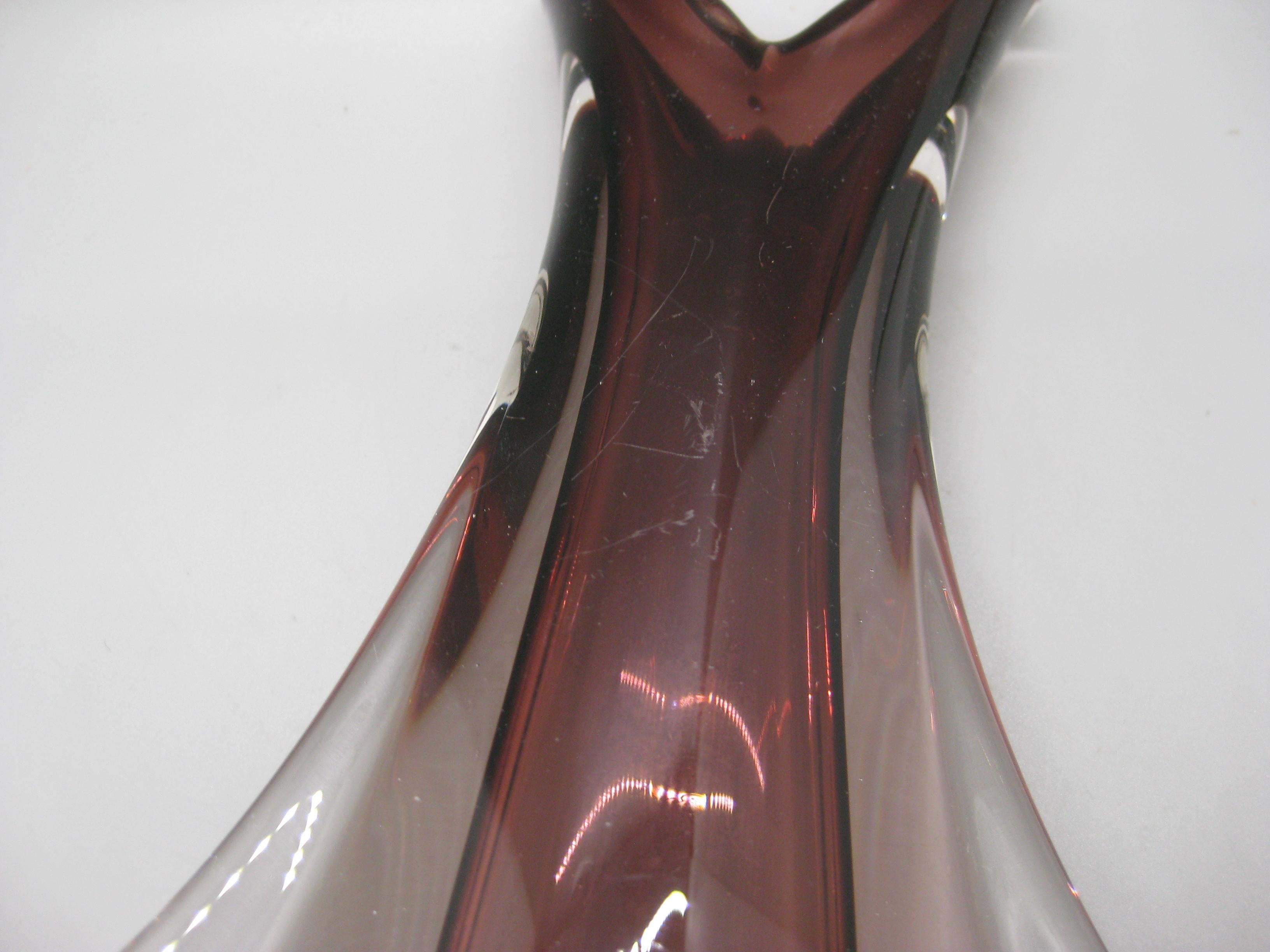 Vase abstrait en verre Murano Glass Sommerso de Fratelli Toso des années 1960 en vente 4
