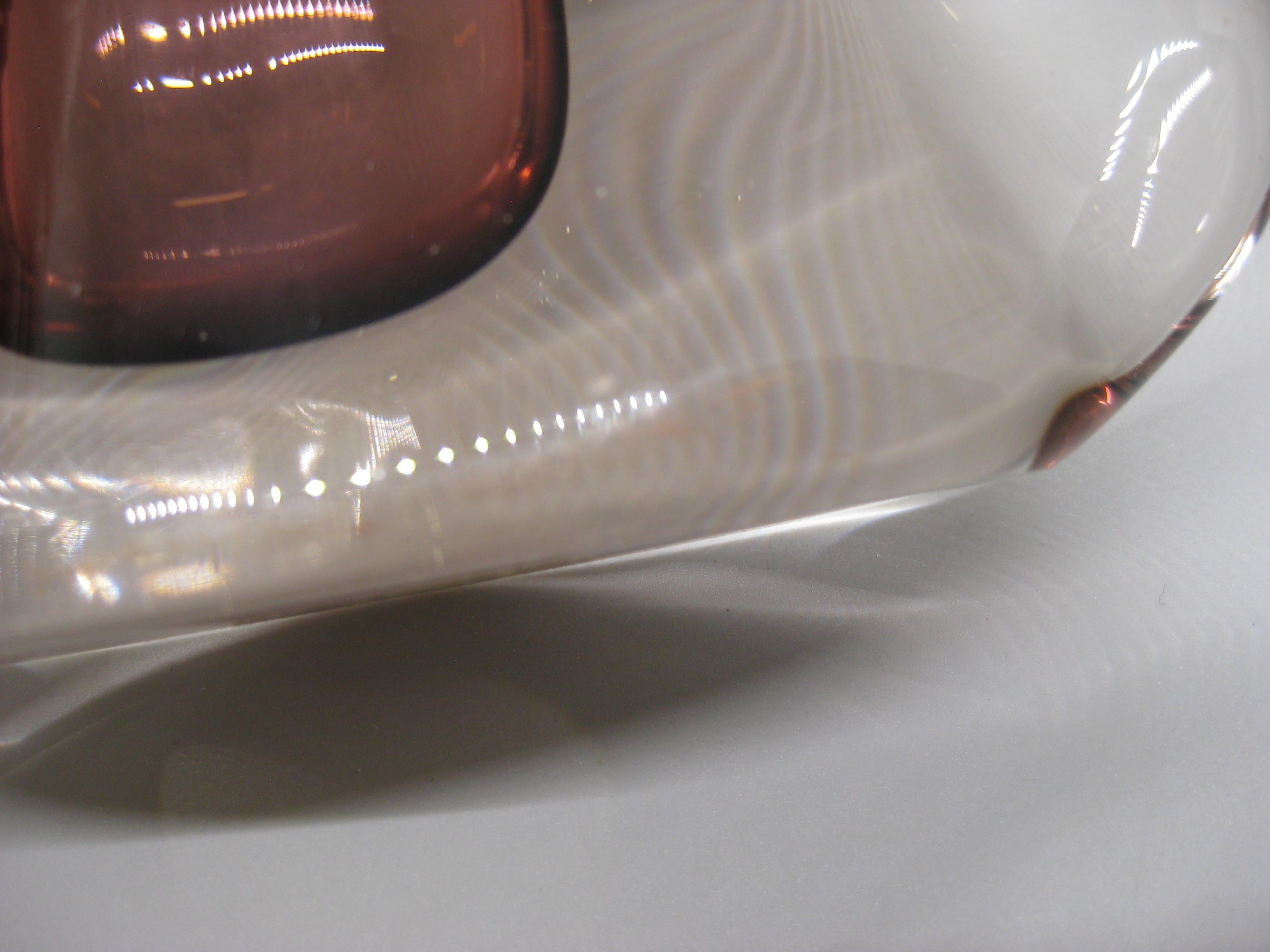 Vase abstrait en verre Murano Glass Sommerso de Fratelli Toso des années 1960 en vente 5