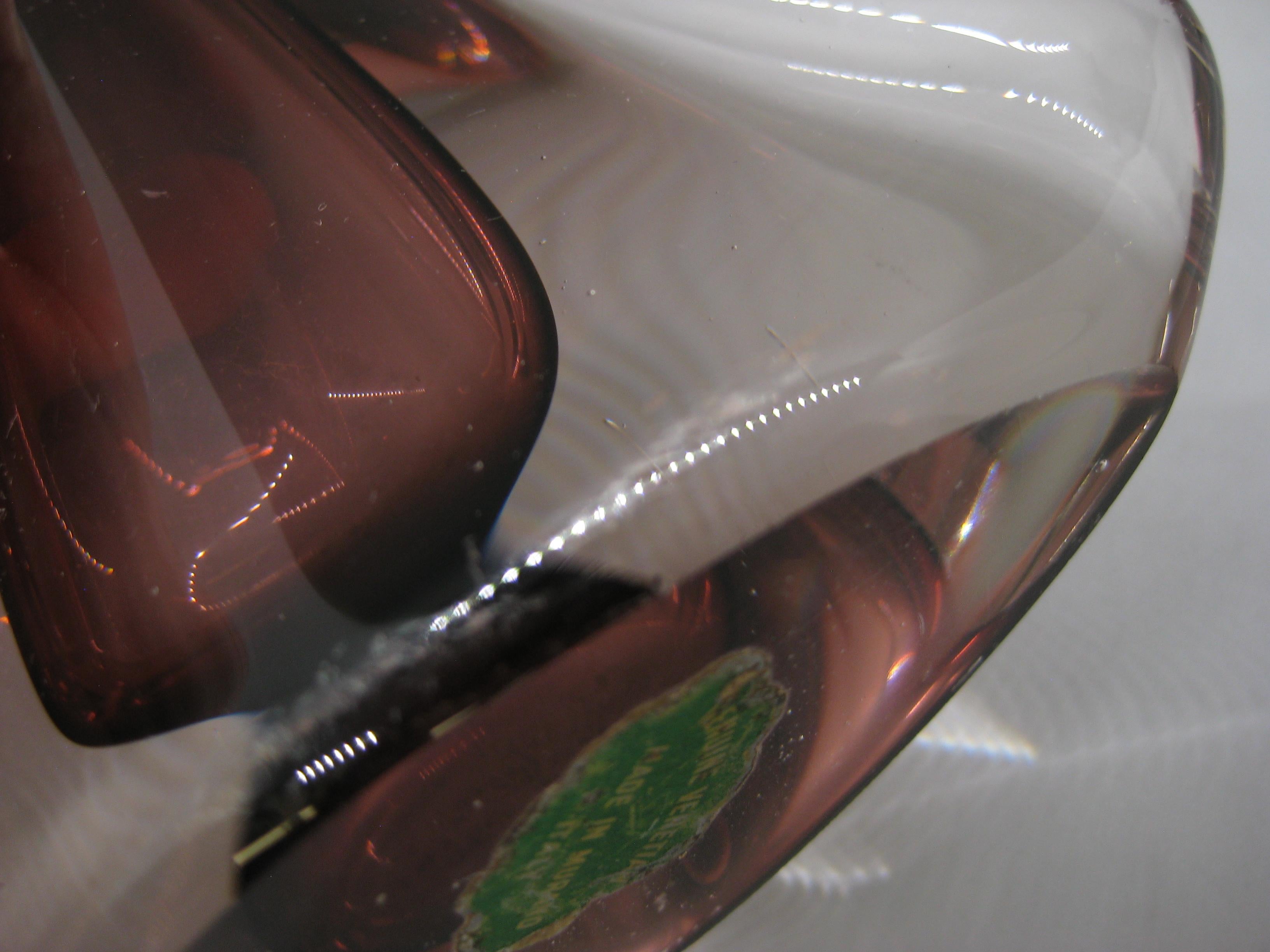 Vase abstrait en verre Murano Glass Sommerso de Fratelli Toso des années 1960 en vente 6