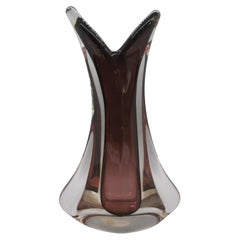 1960's Venetian Fratelli Toso Murano Art Glass Sommerso Abstract Vase 9.25"