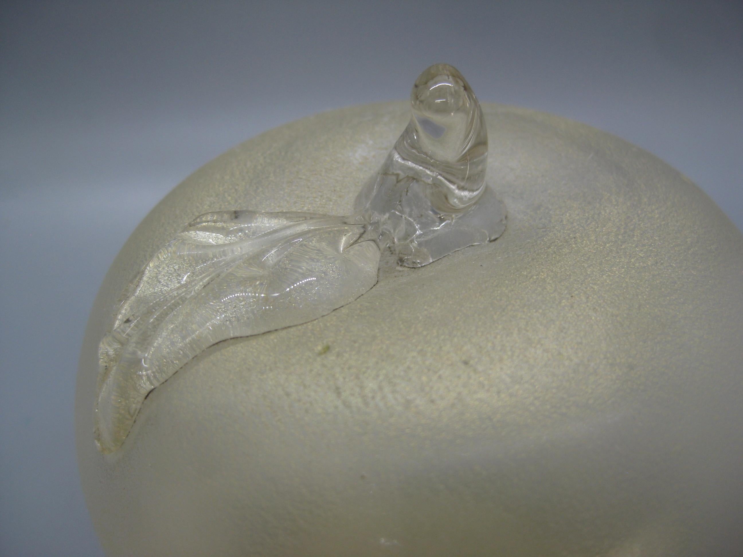 1960's Veneciano Italiano Murano Arte Vidrio Oro Escultura Figural Fruta Manzana en venta 4
