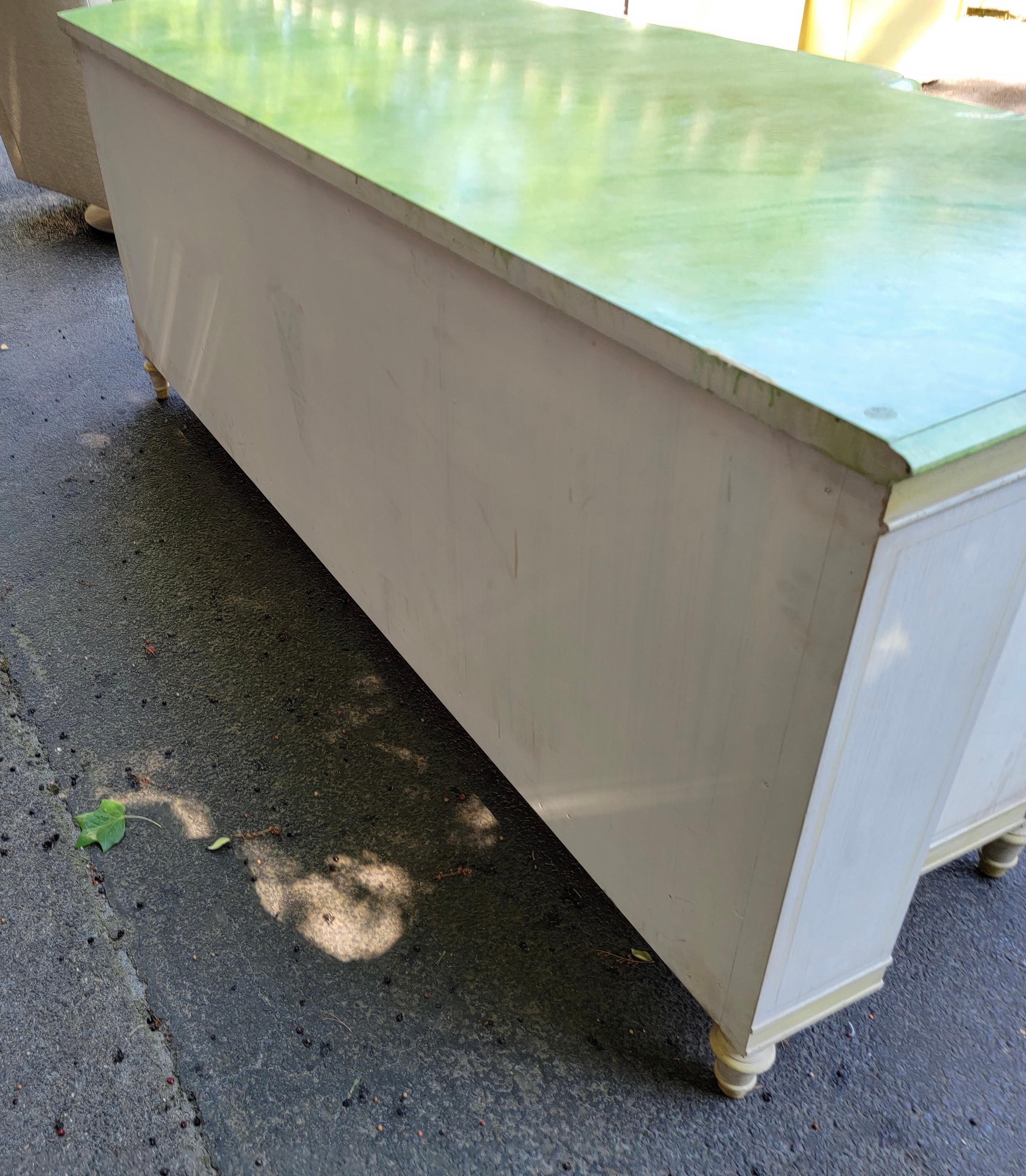 1960s Venetian Style Italian Sideboard / Credenza Or Cabinet W/ Faux Marble Top For Sale 4