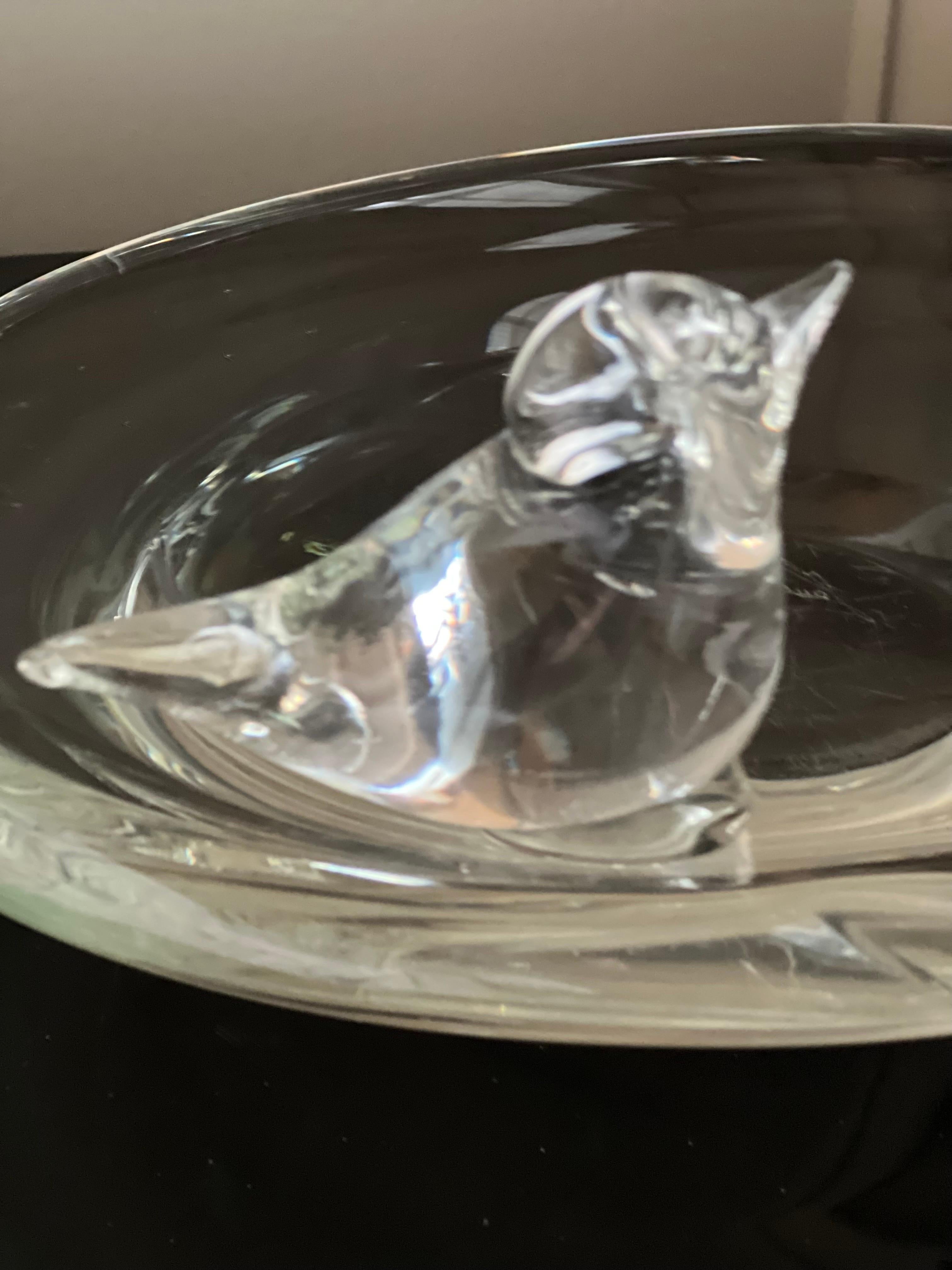 20th Century 1960's Venetian Style Murano Candy Dish with Birds, Signed For Sale