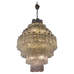 1960s Venini Murano glass chandelier, Tronchi model
