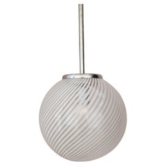Plafonnier en verre Murano à boules rayées des années 1960 Venini