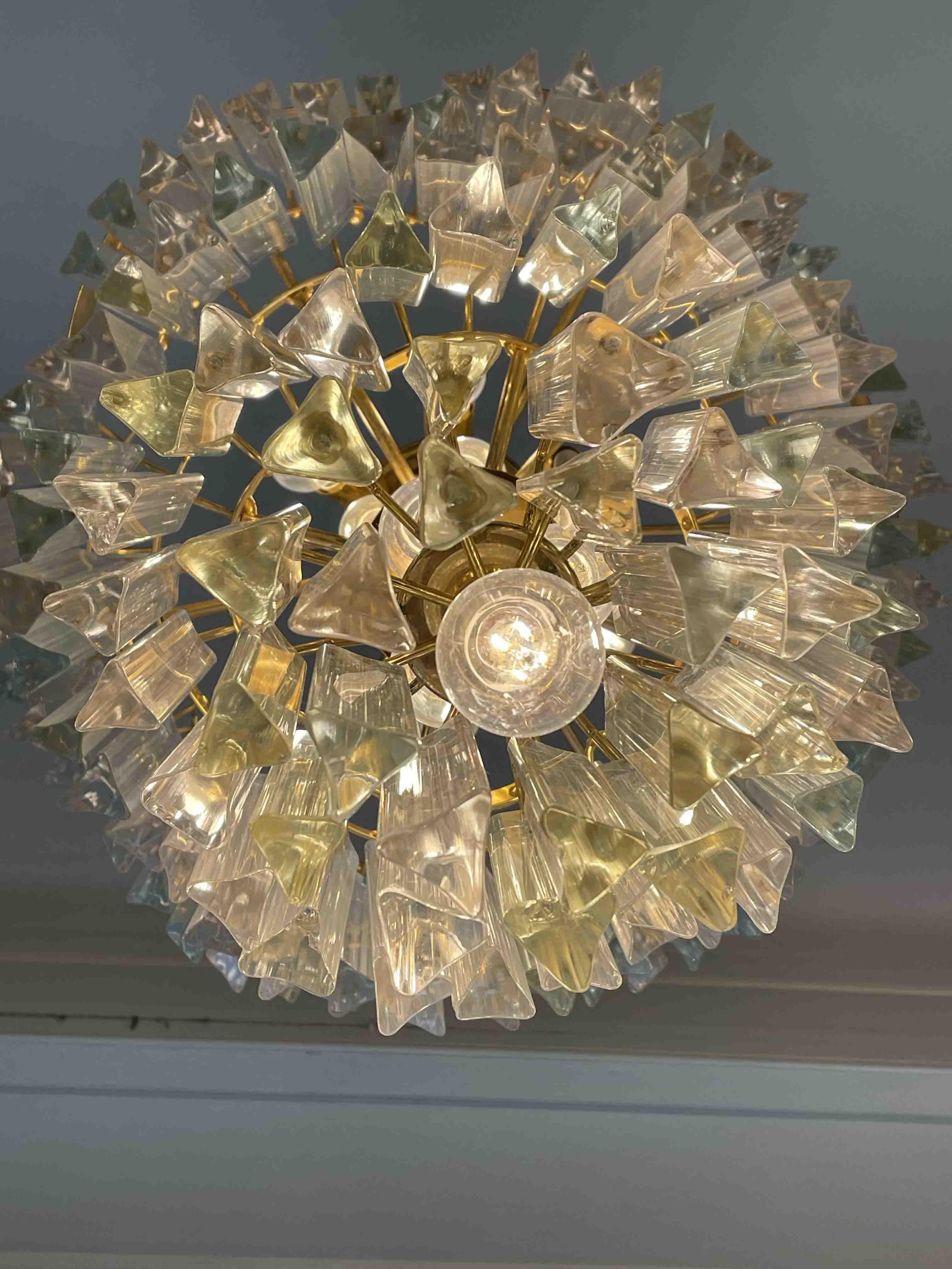 Lámpara colgante Venini de los años 60 Diámetro 75, Altura 80 cm Cristal de Murano en venta