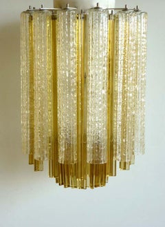 1960 Venini "Trilobi" Vetro di Murano Design Italiano Coppia di lampade da soffitto