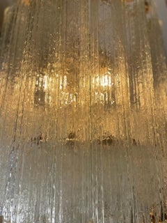 1960s Venini “Tronchi” Chandelier in Murano Glass with a Brass Frame