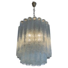 1960s Venini “Tronchi” Chandelier in Murano Glass with a Brass Frame