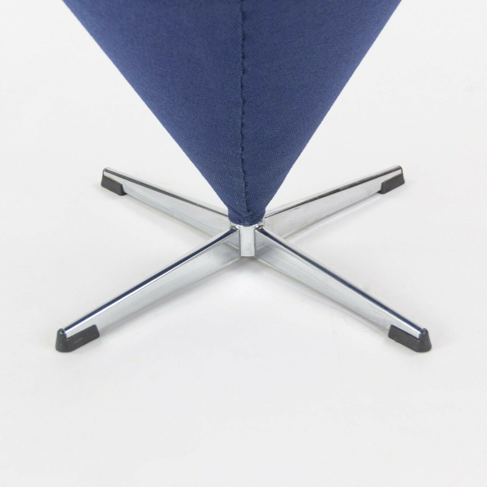 Mid-20th Century 1960s Verner Panton Cone Chair Blue Fabric Made in Denmark for Plus-Linje Vitra