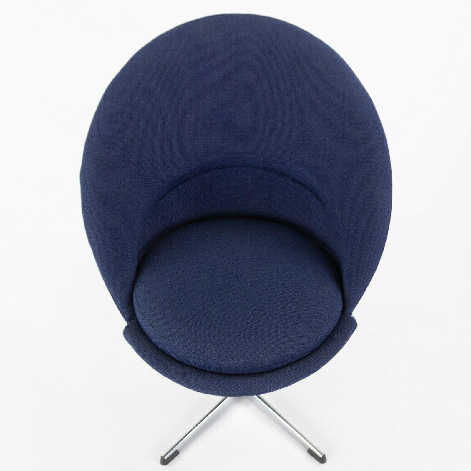 1960s Verner Panton Cone Chair Blue Fabric Made in Denmark for Plus-Linje Vitra 2