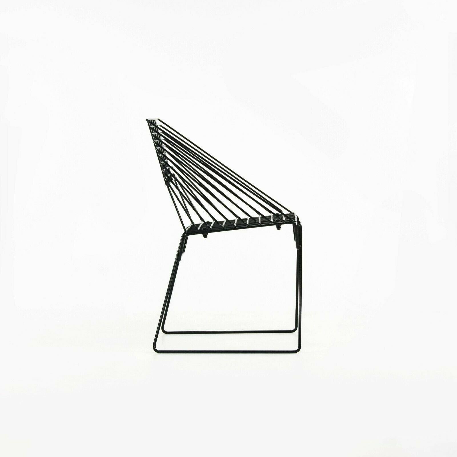 1960er Jahre Verner Panton für Fritz Hansen Outdoor Box Wire Chair mit schwarzem Gestell (Dänisch) im Angebot
