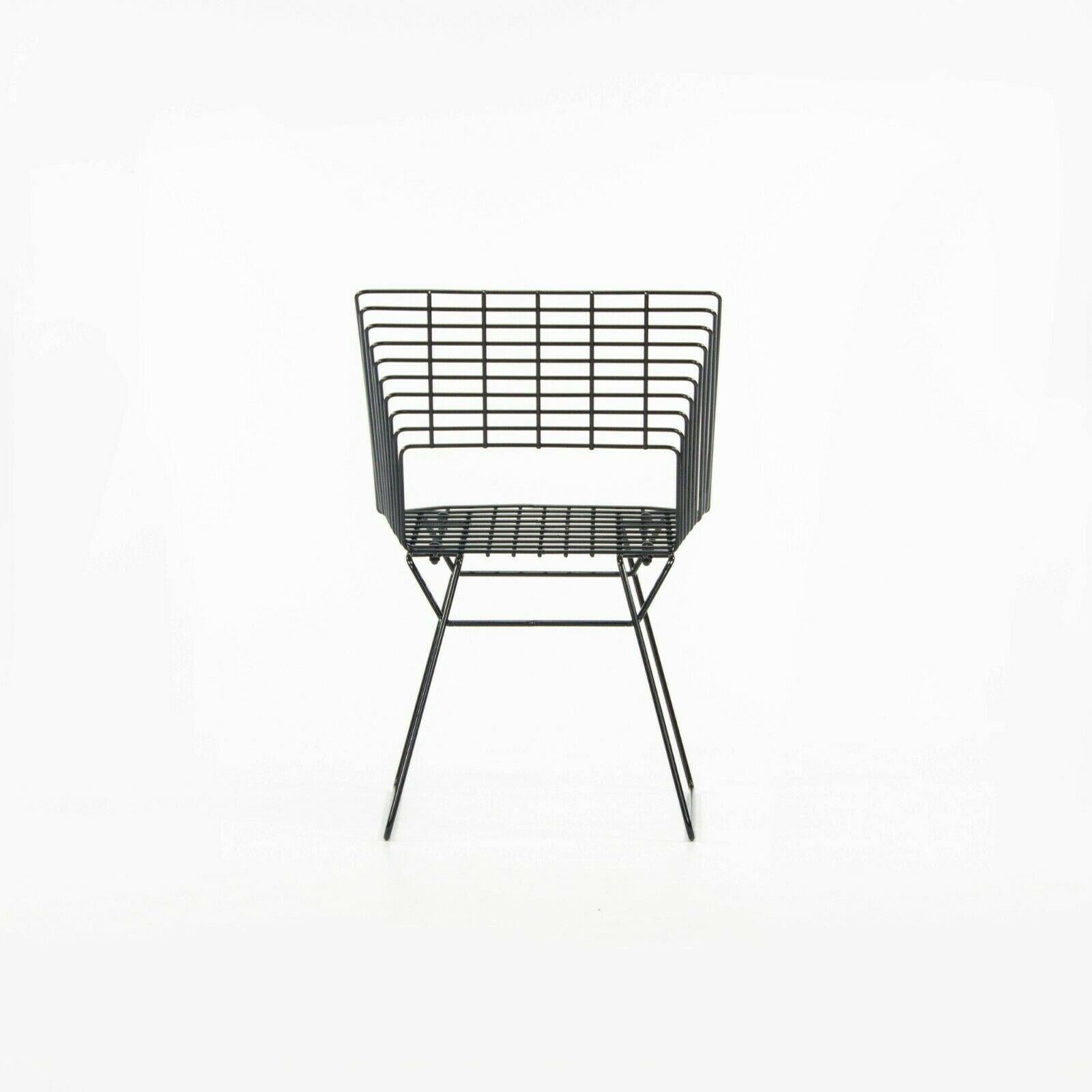Danish 1960s Verner Panton for Fritz Hansen Outdoor Box Wire Chair w/ Black Frames For Sale