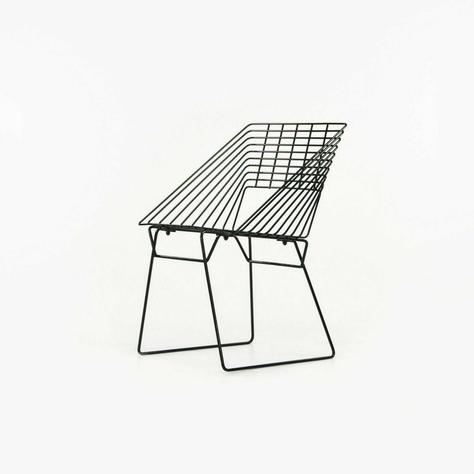 1960er Jahre Verner Panton für Fritz Hansen Outdoor Box Wire Chair mit schwarzem Gestell im Angebot 2