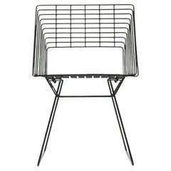 Retro 1960s Verner Panton for Fritz Hansen Outdoor Box Wire Chair w/ Black Frames