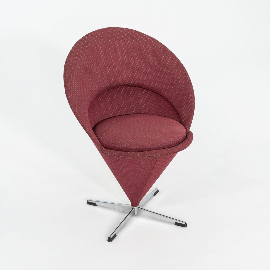 Verner Panton per Plus Linje, sedia a cono in tessuto e acciaio cromato del 1960 in vendita 3