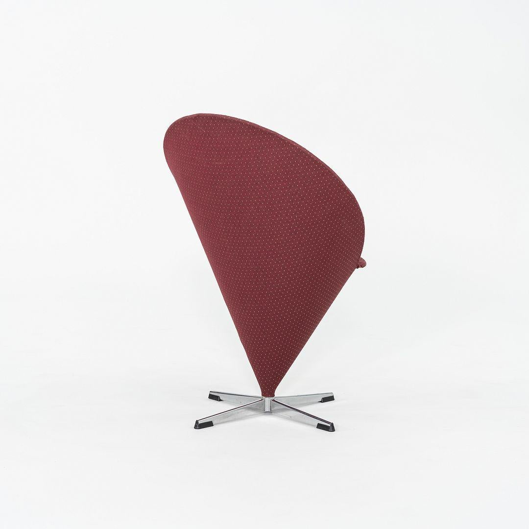 Verner Panton per Plus Linje, sedia a cono in tessuto e acciaio cromato del 1960 in vendita 4