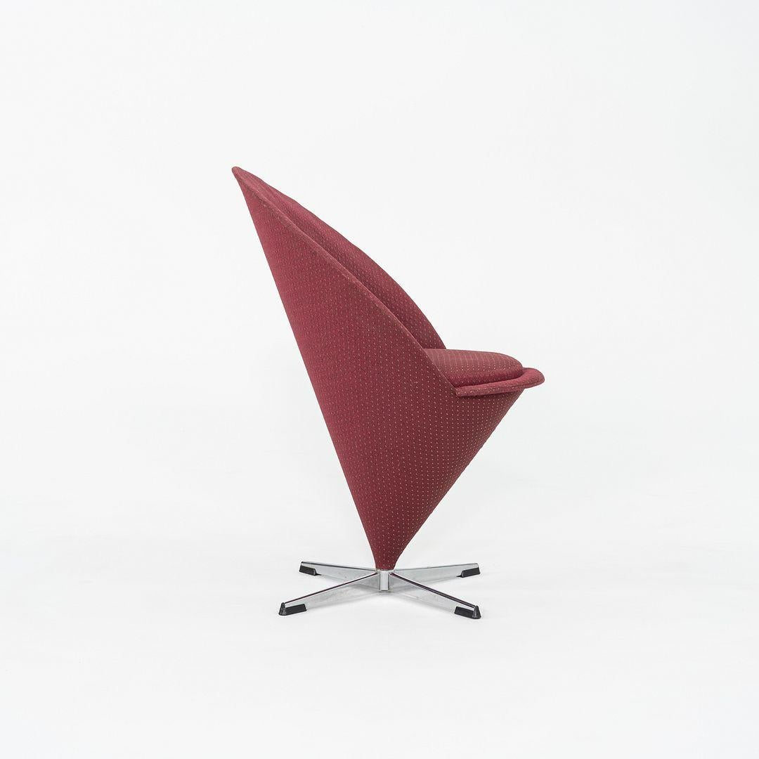 Verner Panton per Plus Linje, sedia a cono in tessuto e acciaio cromato del 1960 in vendita 5